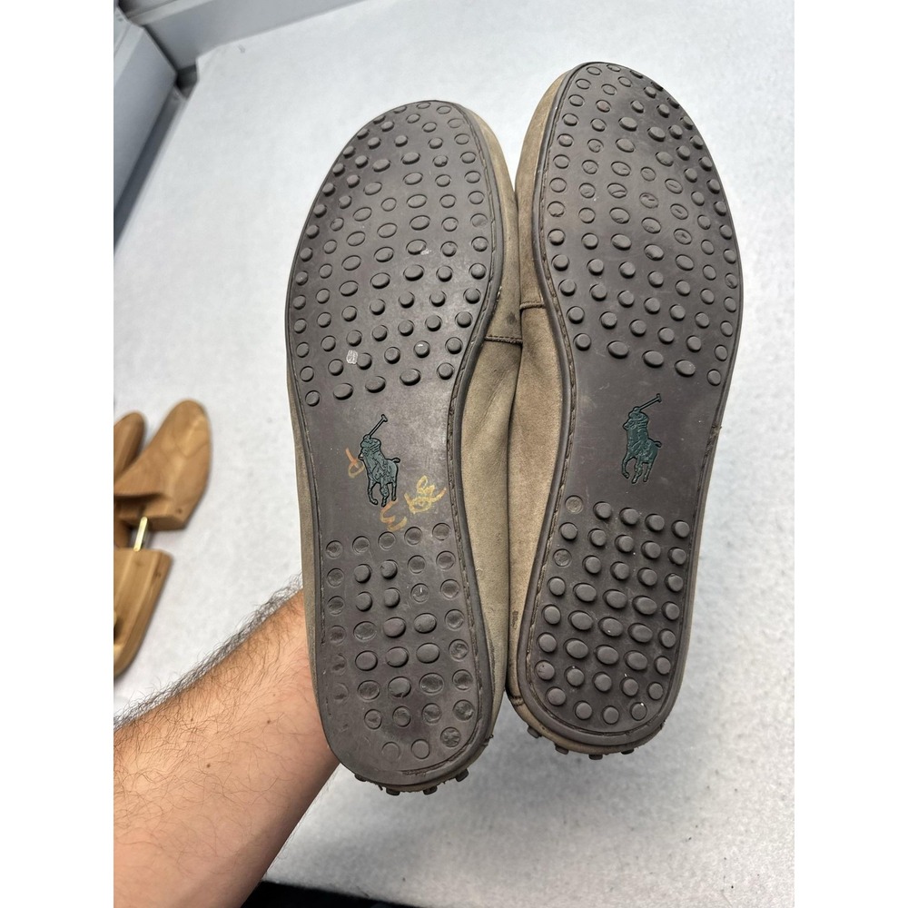 Polo Ralph Lauren Shoes Mens Size 14D Brown Leather Woodley Moccasin Loafers - Picture 7 of 10